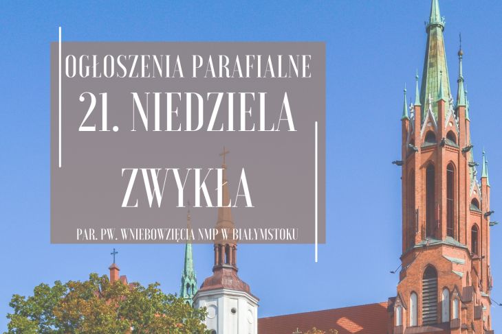 21. Niedziela Zwykła, 23.08.2026 r.
