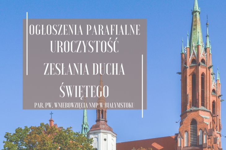 Uroczystość Zesłania Ducha Świętego, 24.05.2026 r.